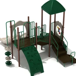 Los Arboles Multi-Climber Playground Set | Outdoor Play Structure with Double Slide, Activity Panels & Shade Roof for Ages 2–12