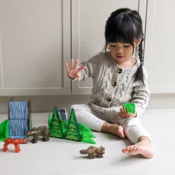 Magna-Tiles Forest Adventure Set | 25-Piece Magnetic Building Tiles with Woodland Animals