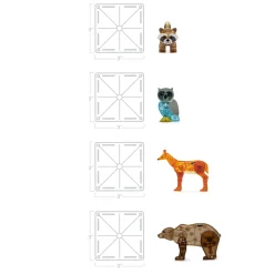 Magna-Tiles Forest Adventure Set | 25-Piece Magnetic Building Tiles with Woodland Animals