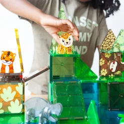 Magna-Tiles Jungle Adventure Set | Magnetic Animal Building Tiles