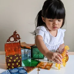 Magna-Tiles Safari Adventure Set | 25-Piece Magnetic Building Tiles with Wild Animal Friends