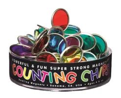 Magnetic Counting Chips & Block Magnet Set | 75-Piece STEM Learning Kit