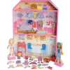 Magnetic Dress-Up Dollhouse with 60 Outfits – Wooden Pretend Play Set for Kids Ages 3+