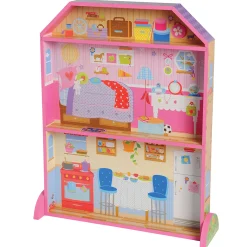Magnetic Dress-Up Dollhouse with 60 Outfits – Wooden Pretend Play Set for Kids Ages 3+