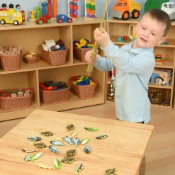 Magnetic Fishing Set | Educational Fishing Game with 4 Magnetic Poles & 24 Floating Fish