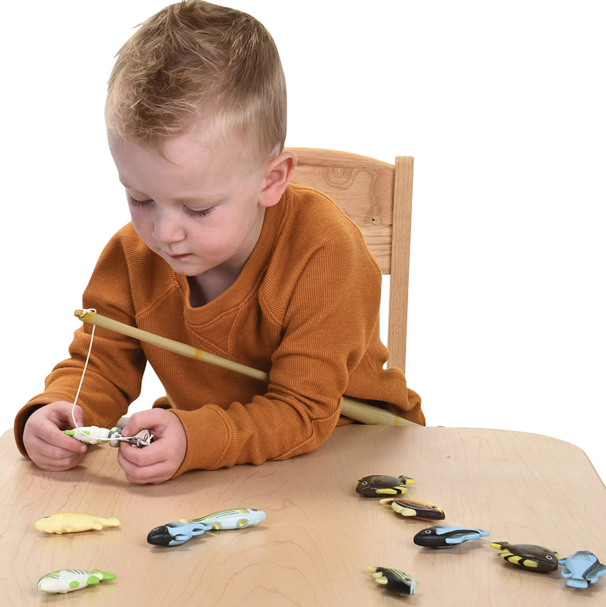 Magnetic Fishing Set | Educational Fishing Game with 4 Magnetic Poles & 24 Floating Fish