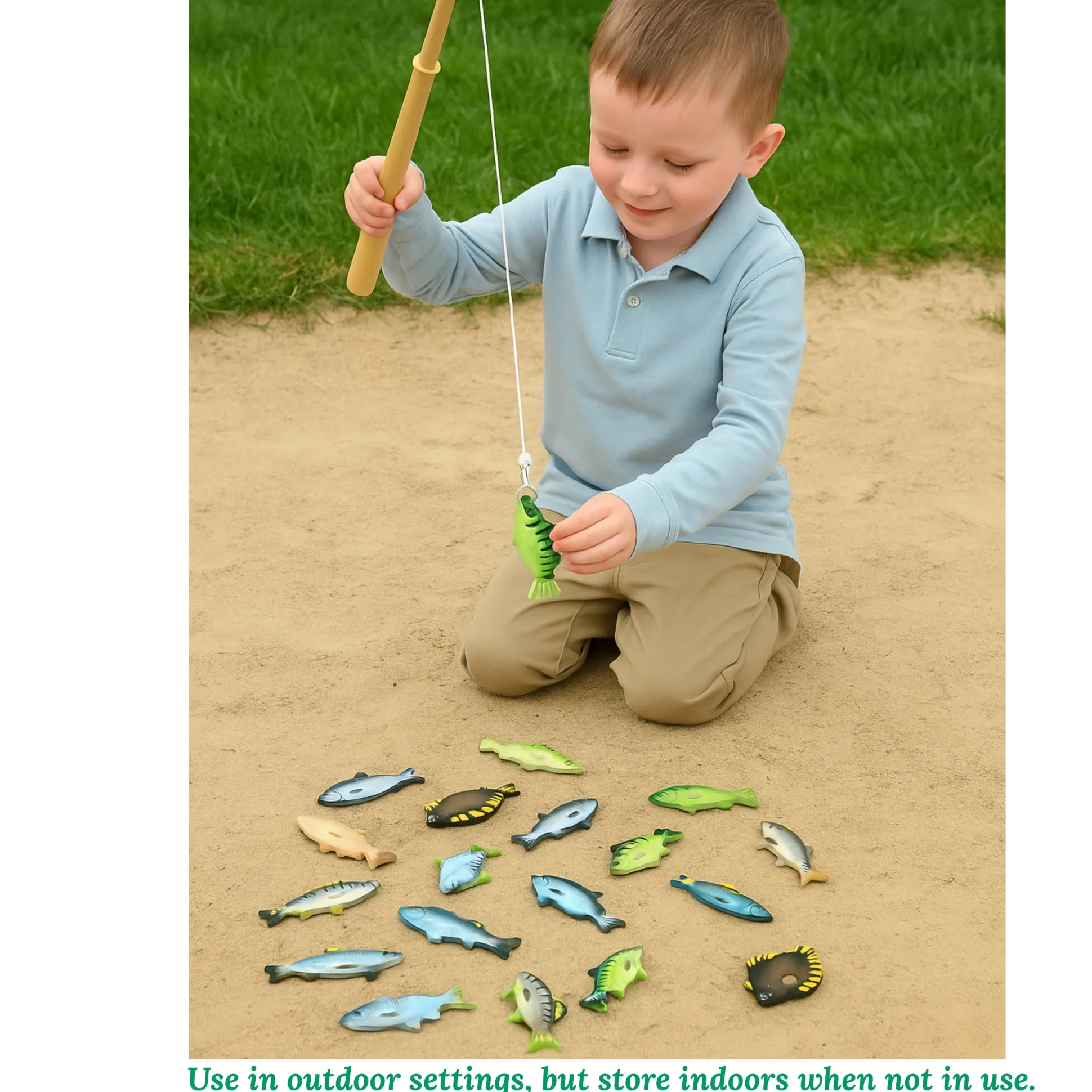Magnetic Fishing Set | Educational Fishing Game with 4 Magnetic Poles & 24 Floating Fish