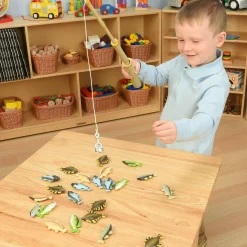 Magnetic Fishing Set | Educational Fishing Game with 4 Magnetic Poles & 24 Floating Fish