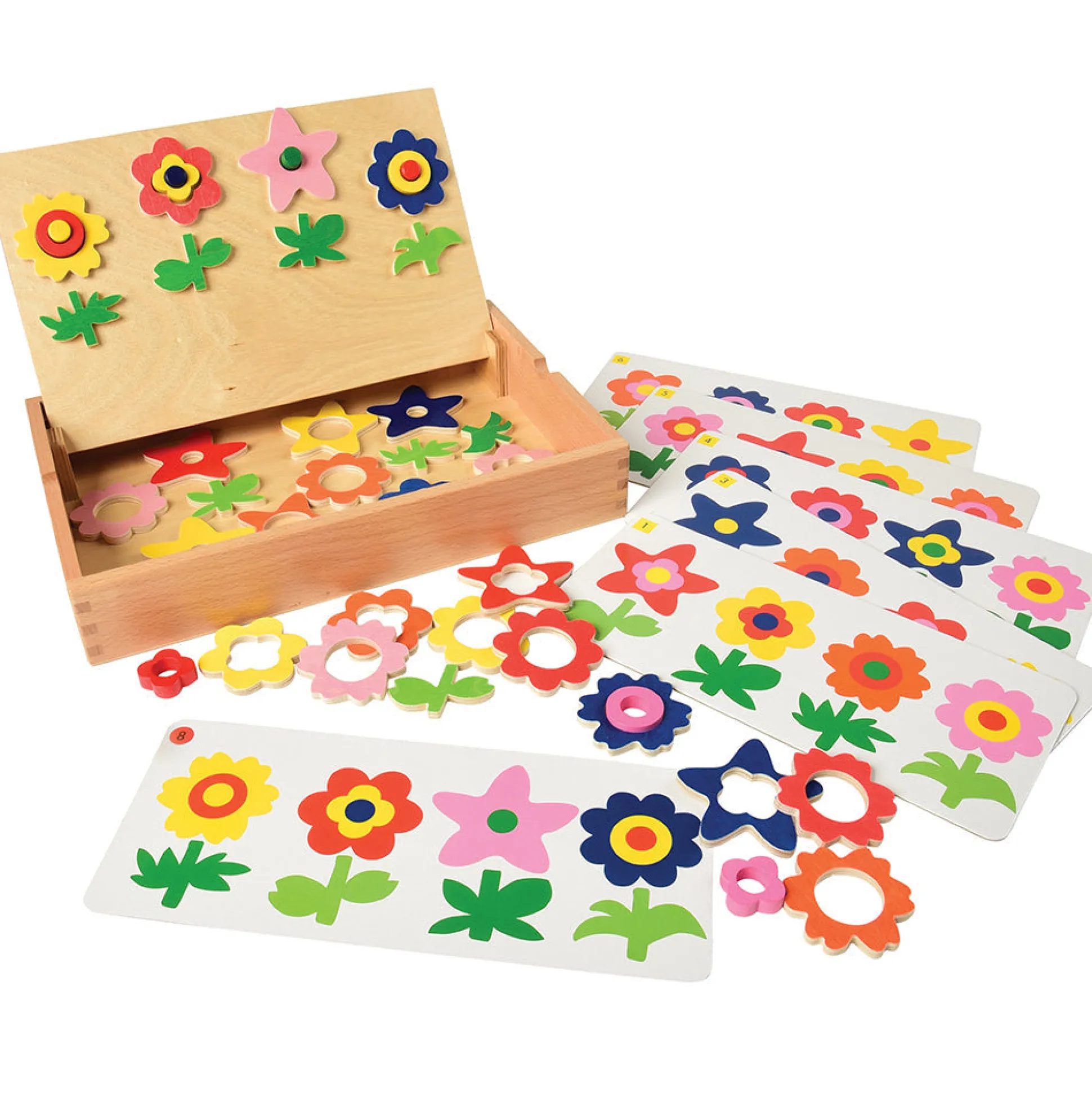 Magnetic Match & Make Flowers with Wooden Storage Box
