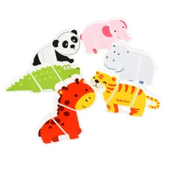 Magnetic Wooden Baby Animal Puzzle Set – 6 Puzzles