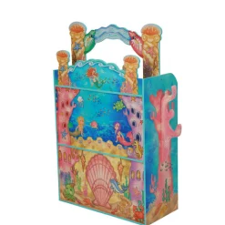 Majestic Mermaid Mansion | 3-Level Wooden Dollhouse with Sea-Life Furniture & Characters