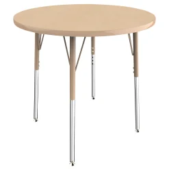 30" Maple Adjustable Activity Table | Durable Early Learning Classroom Table with Standard Chrome Legs