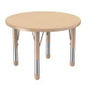 30" Maple Adjustable Chunky Leg Activity Table | Durable Early Learning Table with Height-Adjustable Chrome Legs