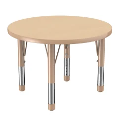 30" Maple Adjustable Chunky Leg Activity Table | Durable Early Learning Table with Height-Adjustable Chrome Legs