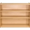 Maple-Toned Classroom Tall Storage Shelf with 3 Fixed Shelves