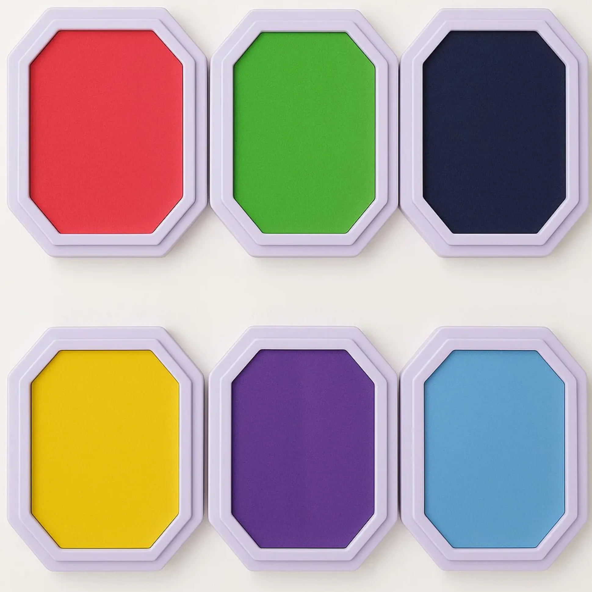 Mega Washable Stamp Pads Bundle | Set of 6 Jumbo Non-Toxic Ink Pads