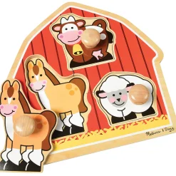 Melissa & Doug® Beginner Backyard Barn Animals Knob Puzzle - 3 PC