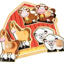Melissa & Doug® Beginner Backyard Barn Animals Knob Puzzle - 3 PC