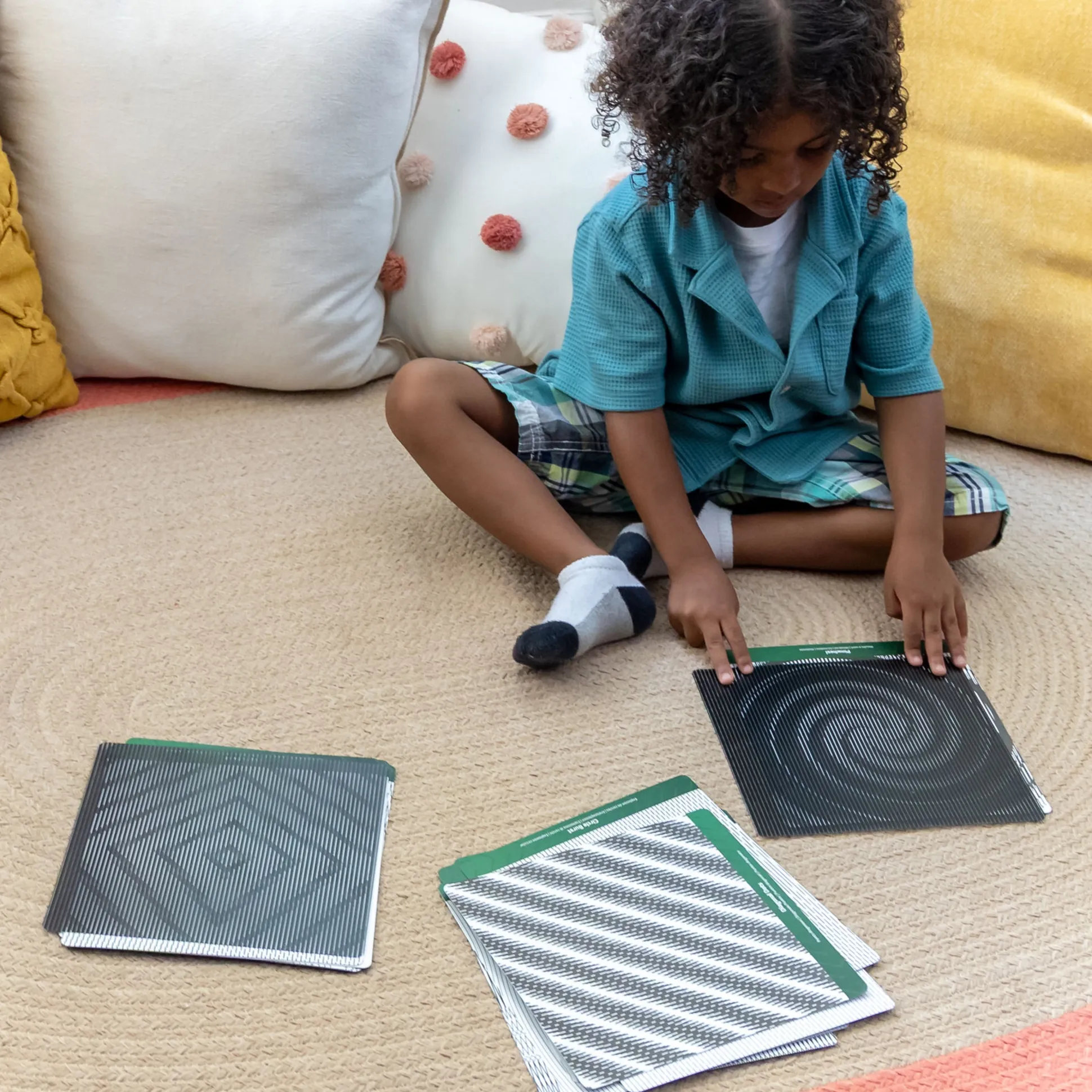 Mindful Motions Exploration & Discovery Sensory Cards | 24 Optical Illusion Cards with Motion Sliders