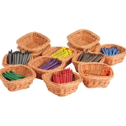 5" Mini Plastic Wicker Baskets - Set of 12