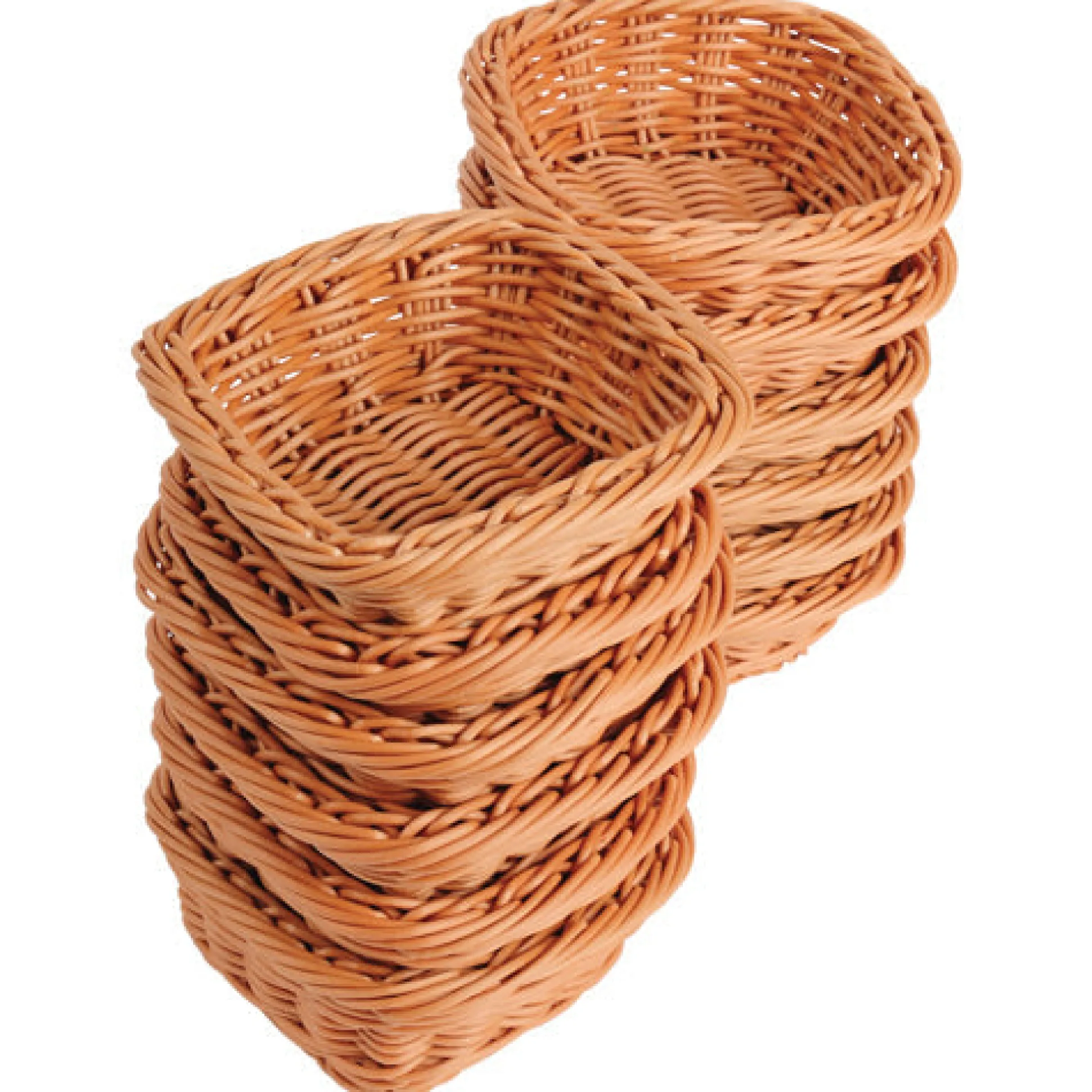 5" Mini Plastic Wicker Baskets - Set of 12