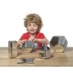 Mirrored Magnetic Polydron | 48-Piece STEM Geometry Building Set
