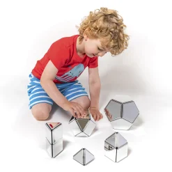 Mirrored Magnetic Polydron | 48-Piece STEM Geometry Building Set