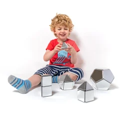 Mirrored Magnetic Polydron | 48-Piece STEM Geometry Building Set