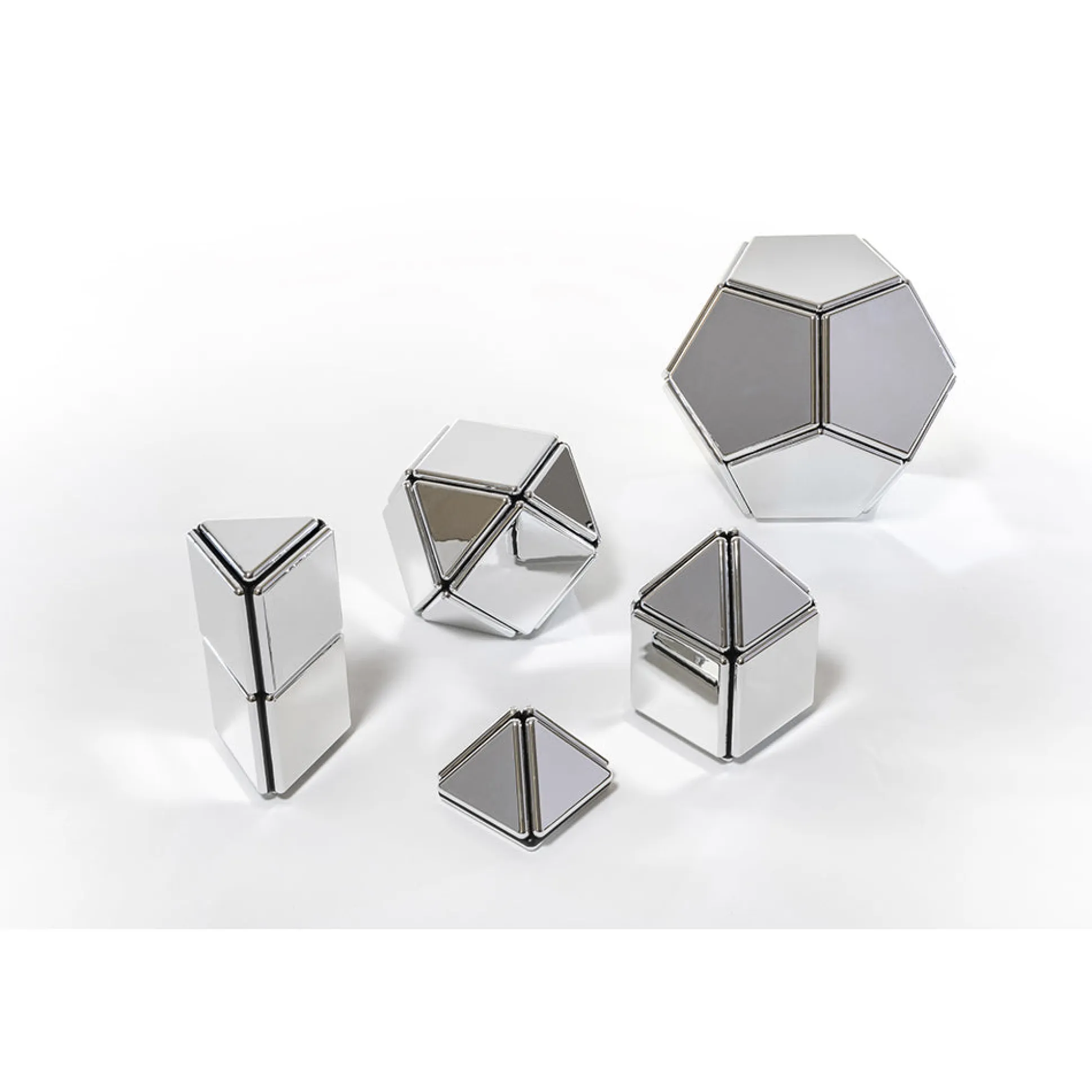 Mirrored Magnetic Polydron | 48-Piece STEM Geometry Building Set