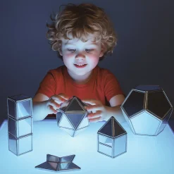 Mirrored Magnetic Polydron | 48-Piece STEM Geometry Building Set