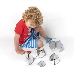 Mirrored Magnetic Polydron | 48-Piece STEM Geometry Building Set