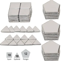 Mirrored Magnetic Polydron | 48-Piece STEM Geometry Building Set