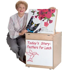 Mobile Big Book Display with Write & Wipe Easel and Storage Compartments