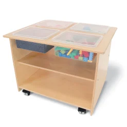 Mobile Sensory Table with Trays & Lids | Rolling Activity Station for Preschool Sensory Play