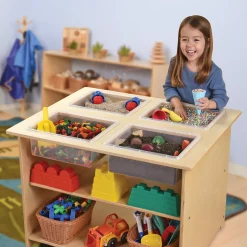 Mobile Sensory Table with Trays & Lids | Rolling Activity Station for Preschool Sensory Play