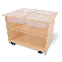 Mobile Sensory Table with Trays & Lids | Rolling Activity Station for Preschool Sensory Play