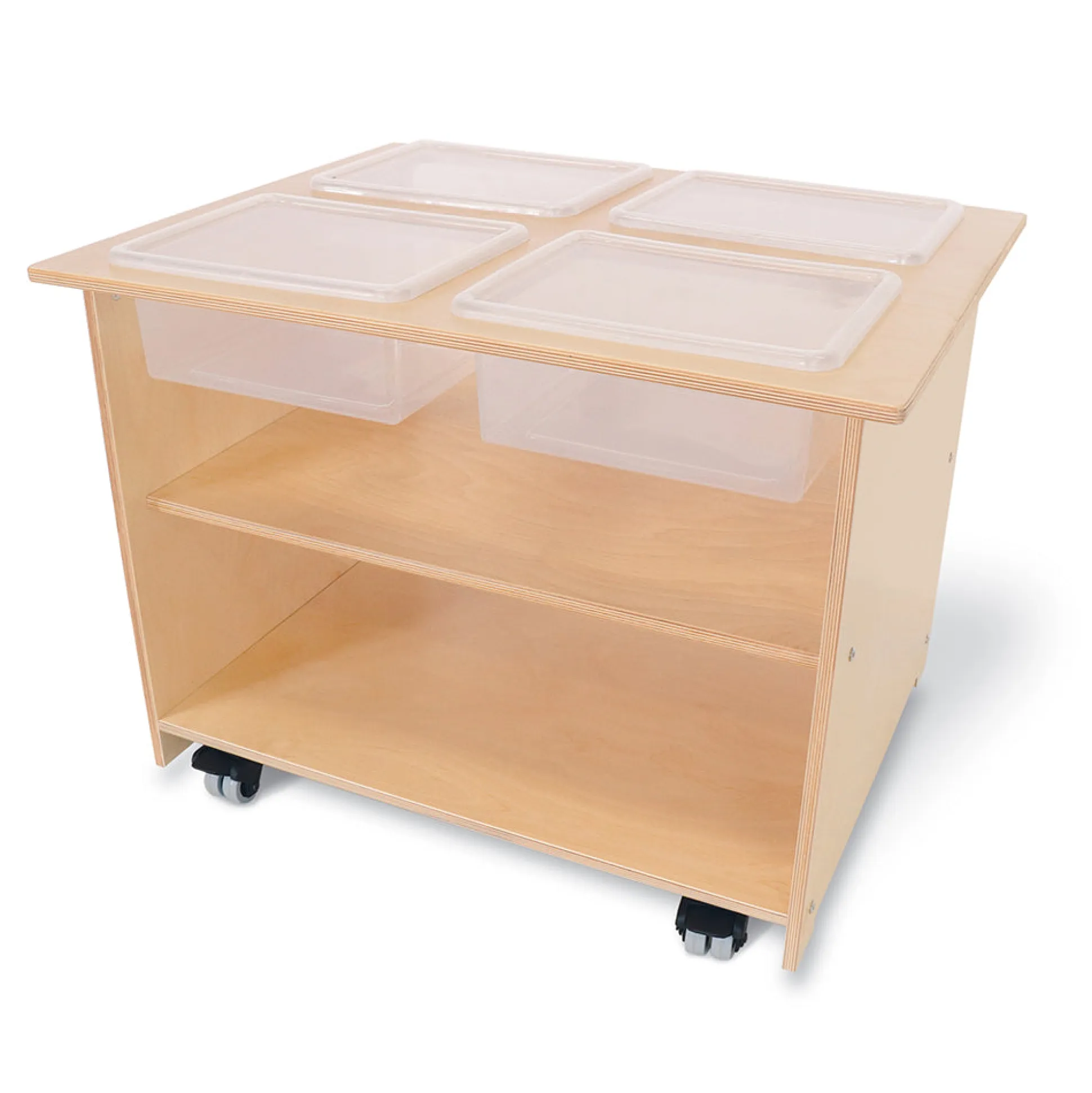 Mobile Sensory Table with Trays & Lids | Rolling Activity Station for Preschool Sensory Play