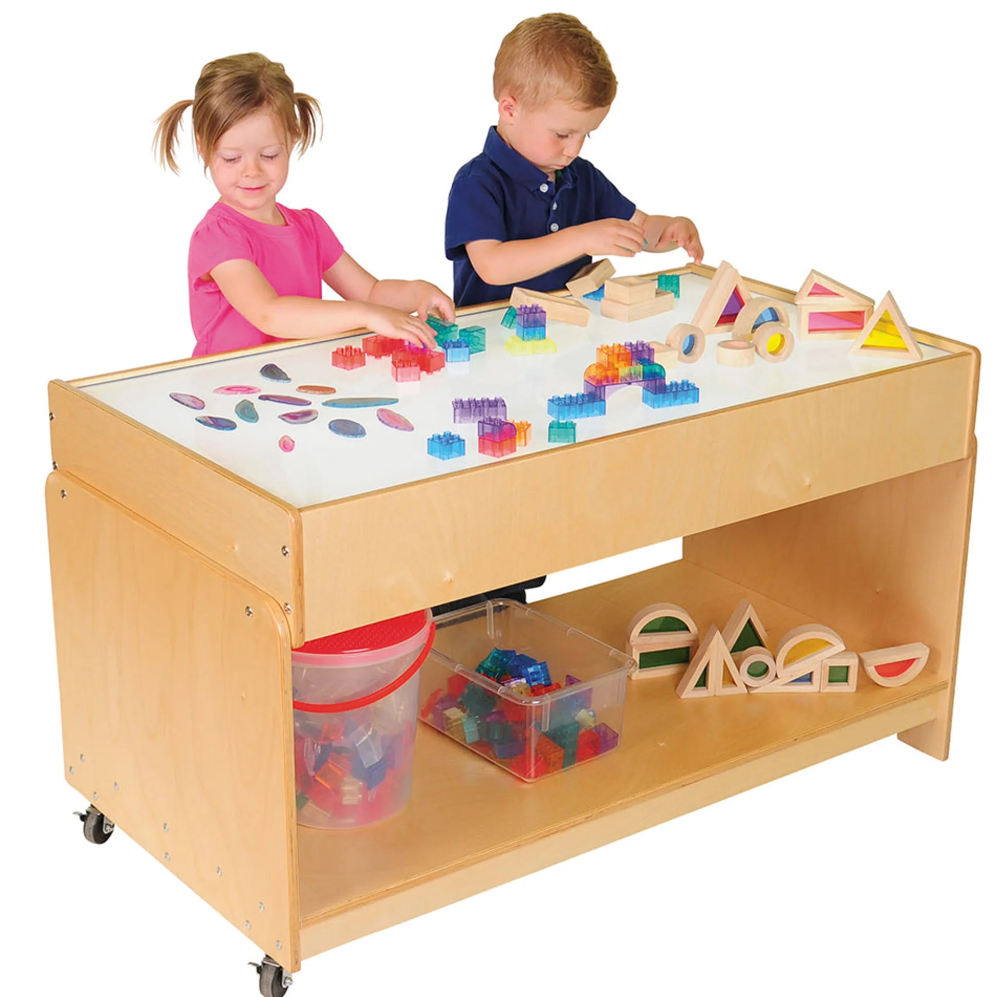 Mobile Wooden Classroom LED Light Table