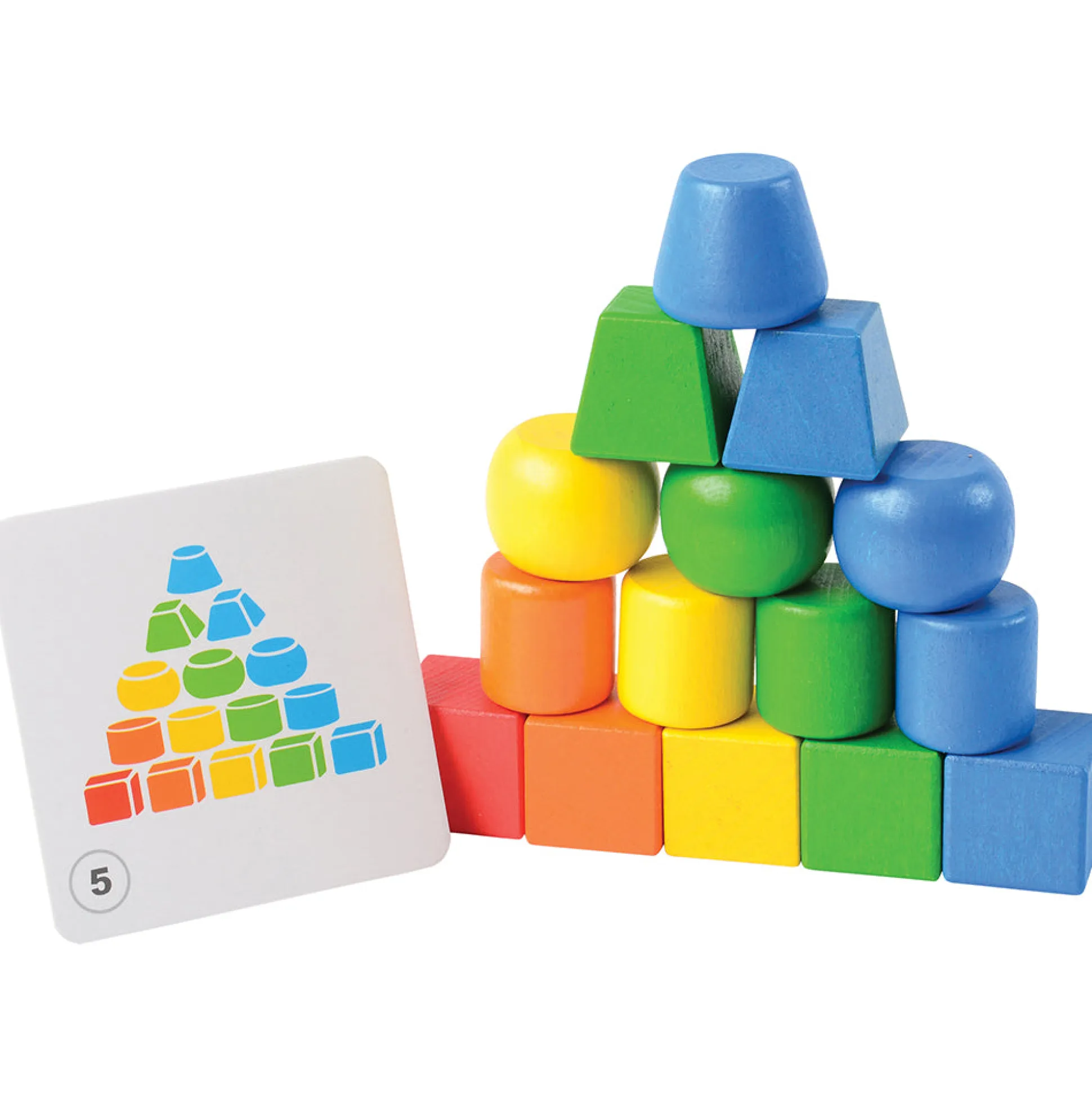 Montessori-Inspired Geometric Solids Stacker | Shape, Color & Pattern Learning Set