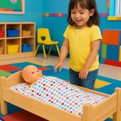 Montessori Solid Hardwood Baby Doll Bed