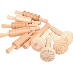 Montessori Wood Dough Tools | Sensory Play with Rolling Pins & Stampers