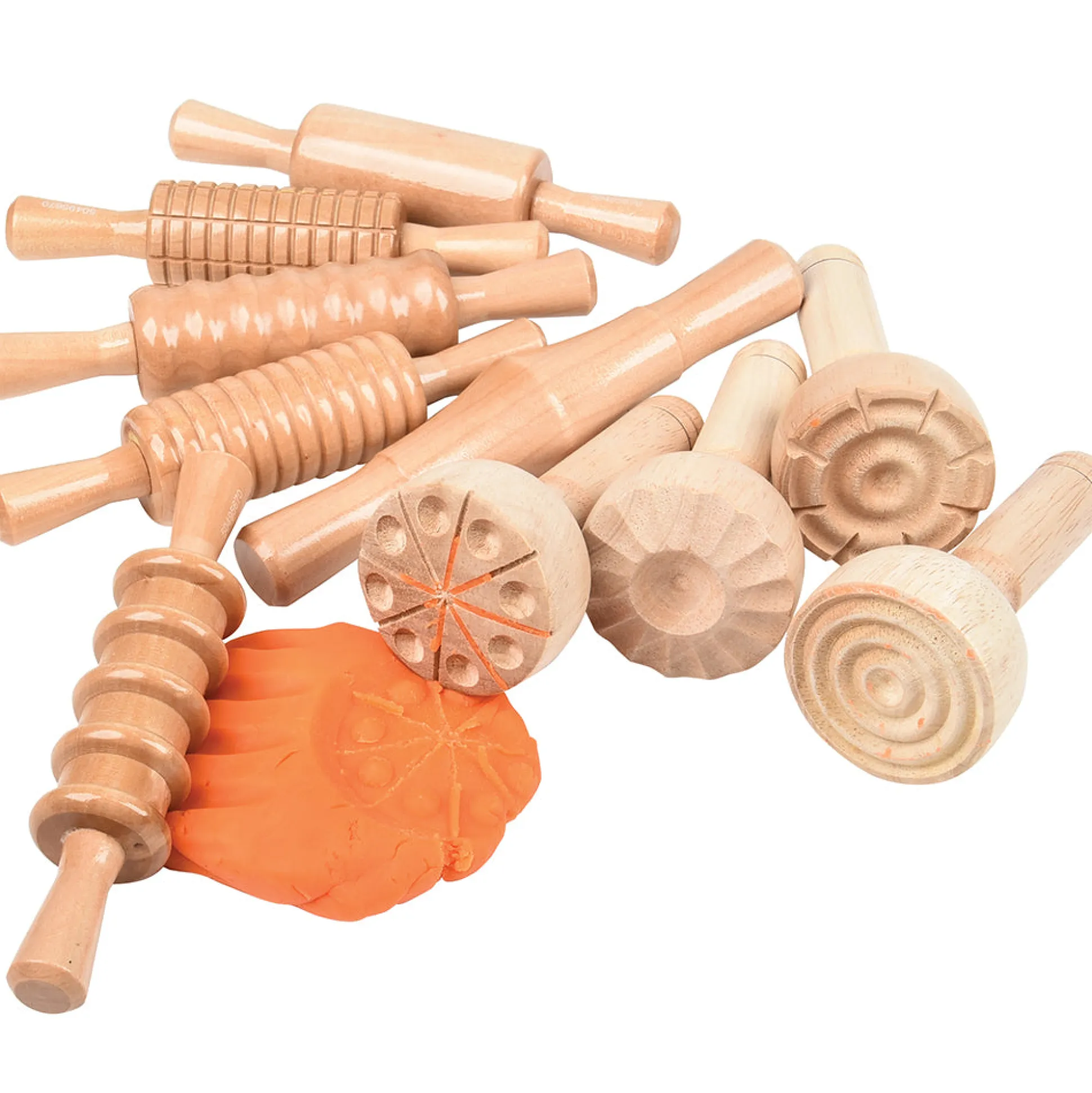 Montessori Wood Dough Tools | Sensory Play with Rolling Pins & Stampers