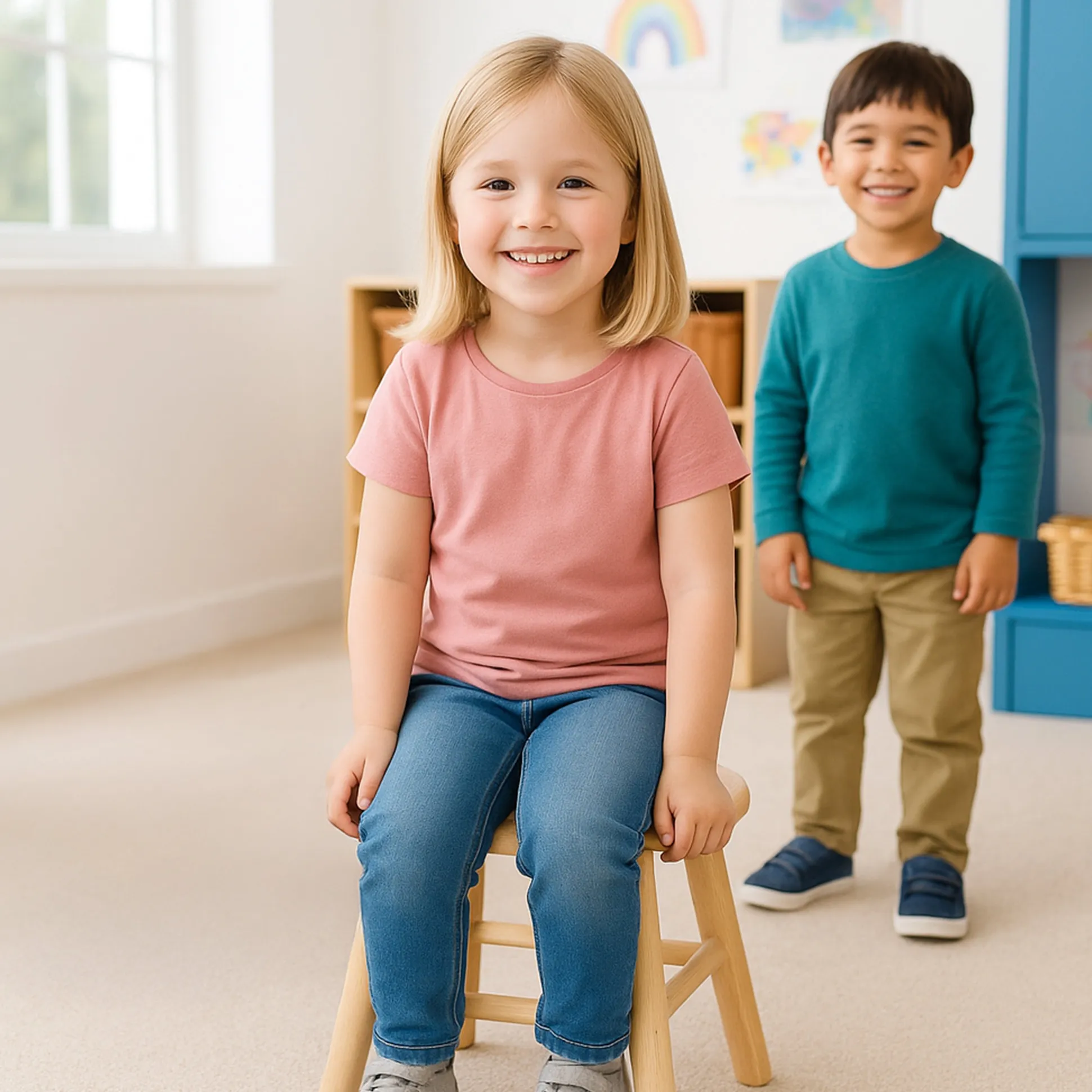 Montessori Wooden Classroom Stool