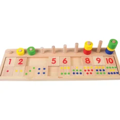 Montessori Wooden Math Tools | Counting, Colors & Shapes Learning Set | Peg Board & Number Matching Toys