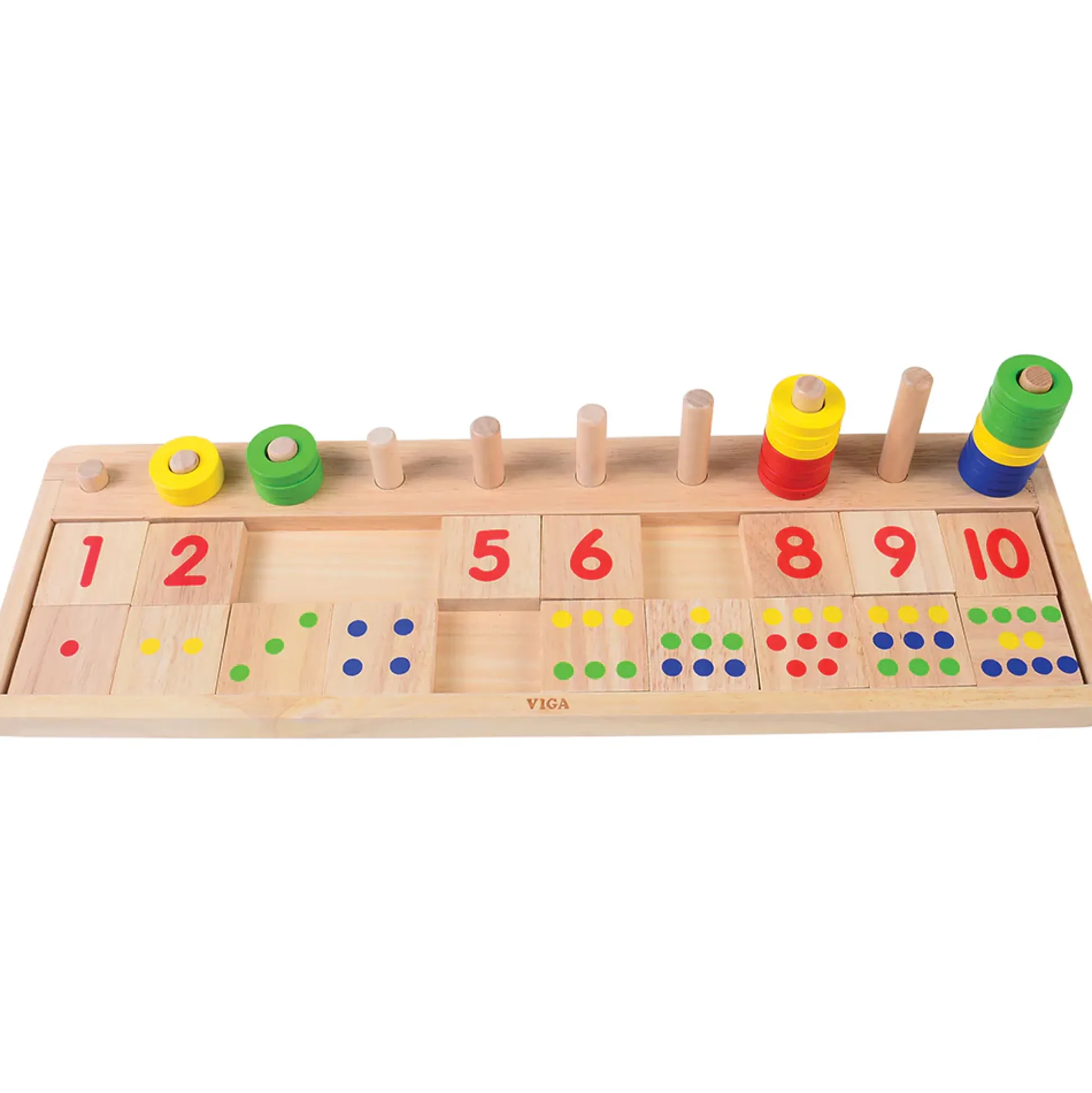 Montessori Wooden Math Tools | Counting, Colors & Shapes Learning Set | Peg Board & Number Matching Toys
