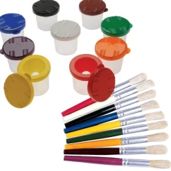 Multi-Color Paint Cups & Brushes