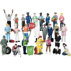 Multicultural Community Helpers Playset | 24 Career Figures for Block Play