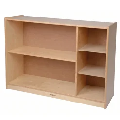 Multi-Level Birch Storage Shelves with Baskets | Durable & Eco-Friendly Classroom Organizer