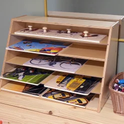 Multi-Level Puzzle Storage Station | Extra Wide Wooden Organizer for Puzzles