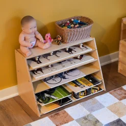 Multi-Level Puzzle Storage Station | Extra Wide Wooden Organizer for Puzzles